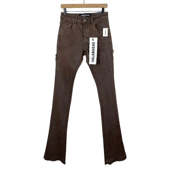 Valabasas Mr Extendo Super Stacked Flare Jeans Brown Men’s 29 Carpenter NWT Y2K